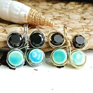 Beaded Butterfly Pendant, Glass & Ceramic, Jewelry Making, 1"